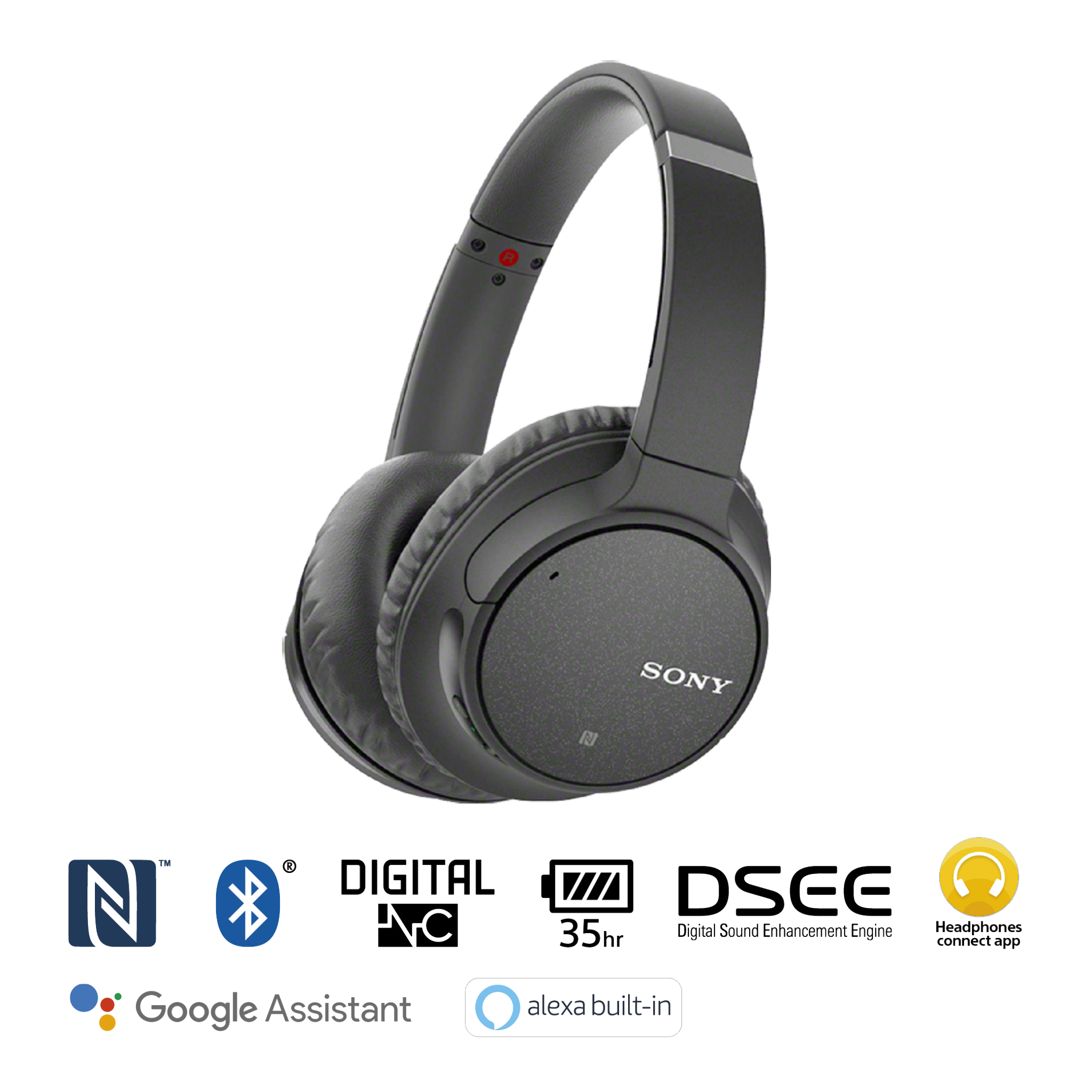SONY WH-CH700NB - Bluetooth Kopfhörer (Over-ear, Schwarz)