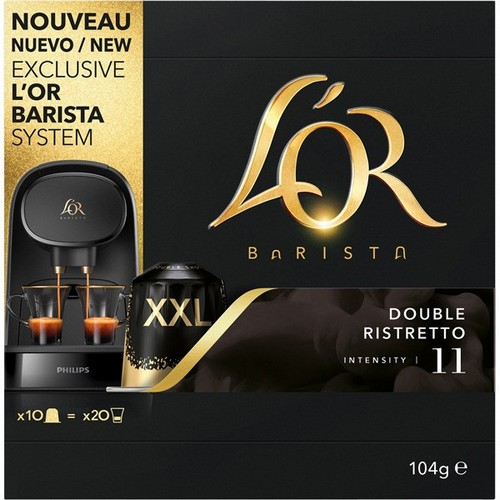 Cápsulas monodosis - L'OR Barista Doble Ristretto 11, Pack de 10, XXL, Exclusivas para L'OR Barista