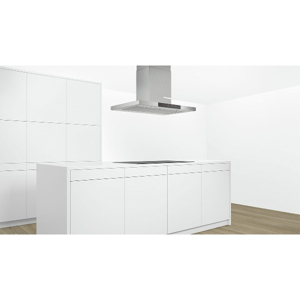 Campana - Bosch DIB98JQ50, 166 W, Decorativa, 867 m³/h, 5 potencias, 90 cm, Clase A+, Inox