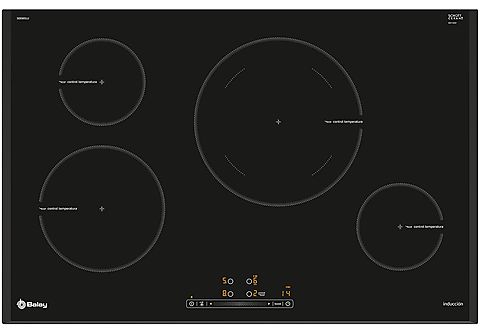 Placa inducción  Balay 3EB985LU, 4 zonas, 28 cm, Negro