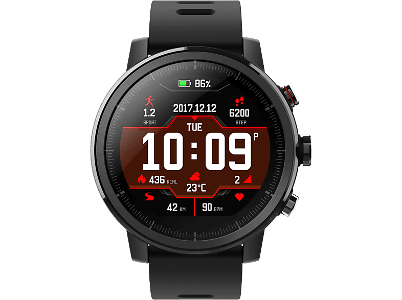 Talla calendario pollo Smartwatch AMAZFIT Stratos Smartwatch Polykarbonat Silikon, 195 mm, Black |  MediaMarkt