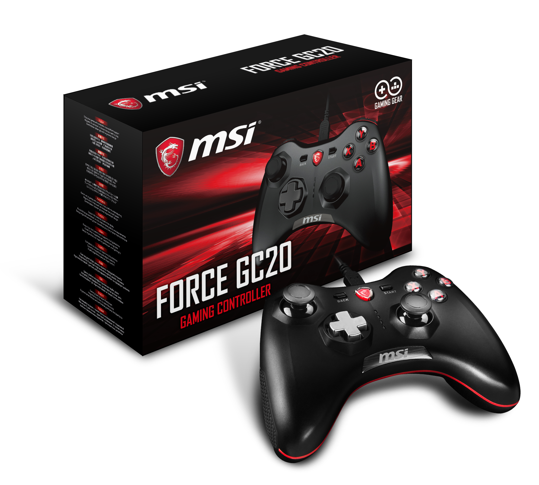 MSI Force mit PC, Android und GC20 Gaming (kabelgebunden, schwarz, für div. Controller 240 Vibrationssystem Gramm) Konsolen