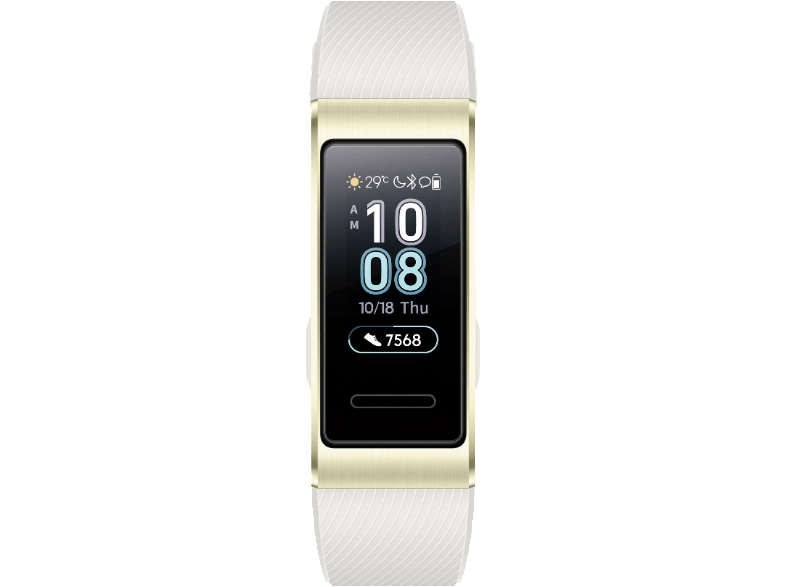 Pulsera de actividad - Huawei Band 3 Pro, GPS, Frecuencia cardíaca, Llamadas, Resistente agua, Oro