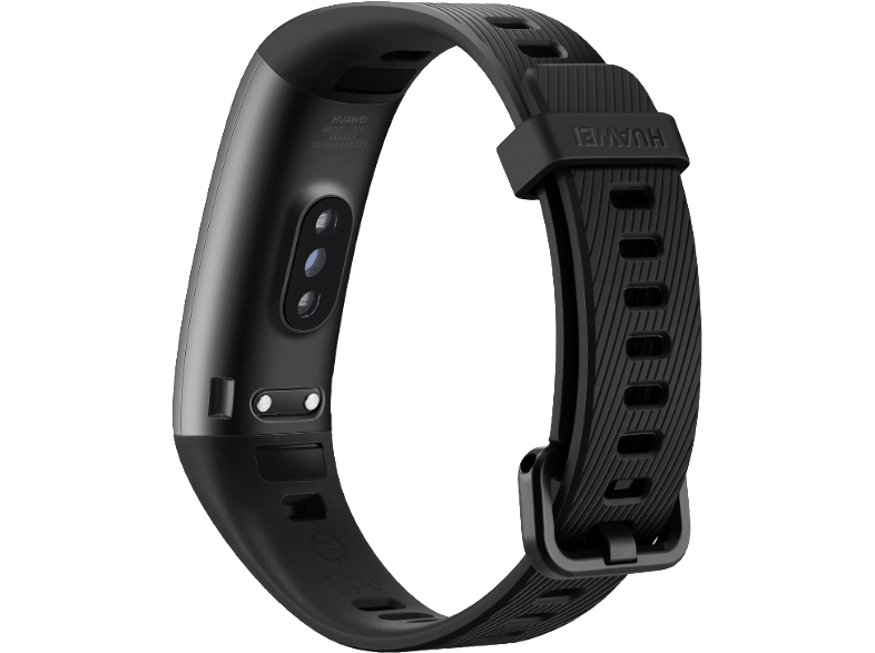 Pulsera de actividad - Huawei Band 3 Pro, GPS, Frecuencia cardíaca, Llamadas, Resistente agua, Negro