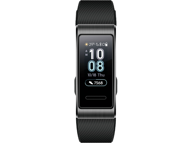 Pulsera de actividad - Huawei Band 3 Pro, GPS, Frecuencia cardíaca, Llamadas, Resistente agua, Negro