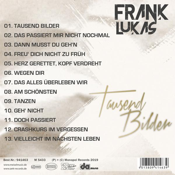 Albumcover mit Titelliste auf Deutsch. Weißer Text auf hellem, goldenem Hintergrund.