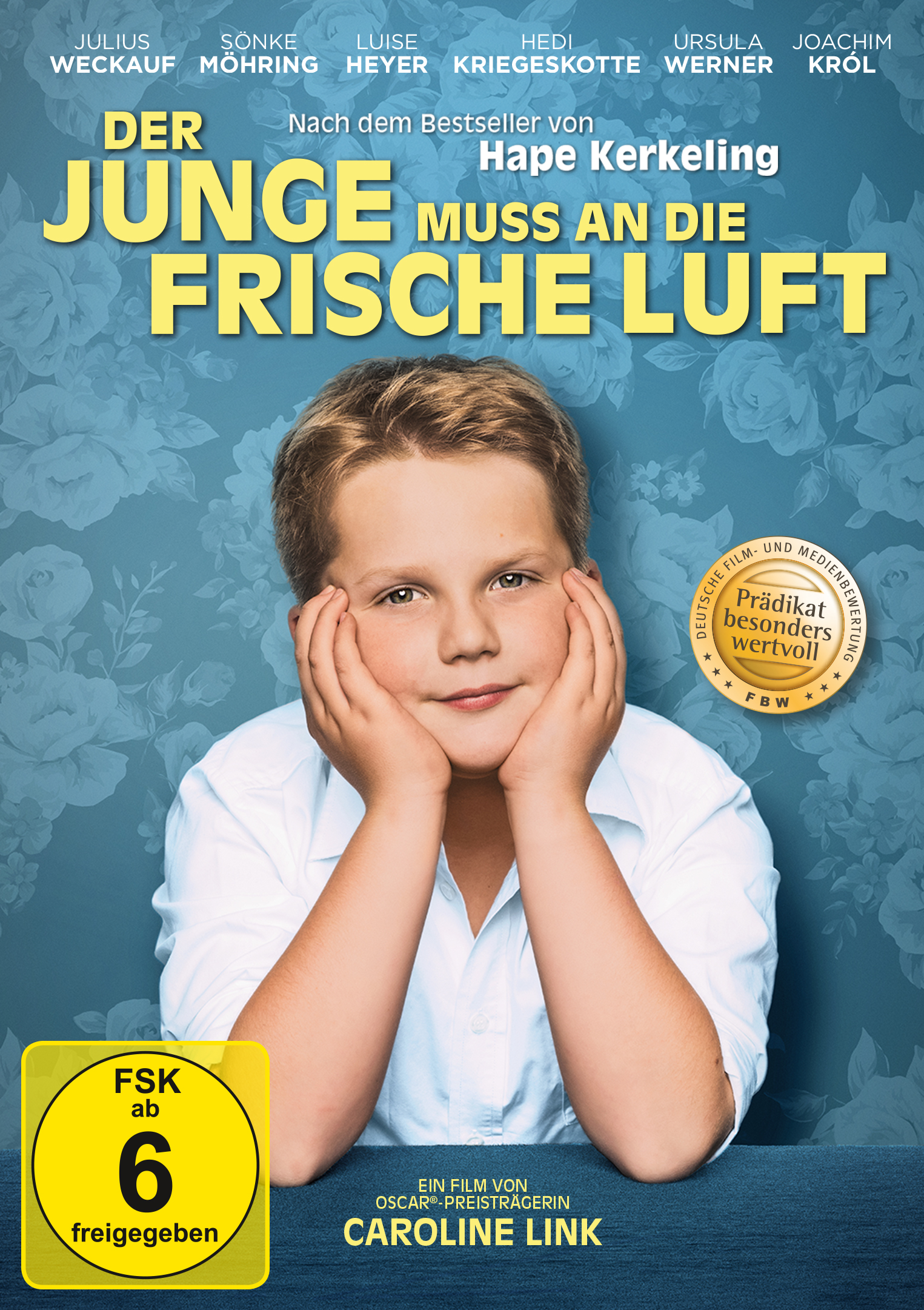 Filmposter mit einem Jungen, der sein Gesicht hält, der Filmtitel lautet 'Der Junge muss an die frische Luft'.