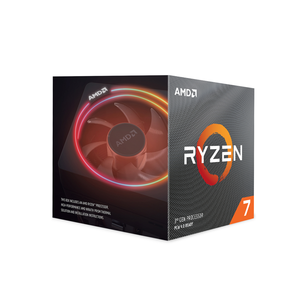 AMD Ryzen™ 7 3800X (100-100000025BOX) mit Wraith Prism Kühler Prozessor, Mehrfarbig