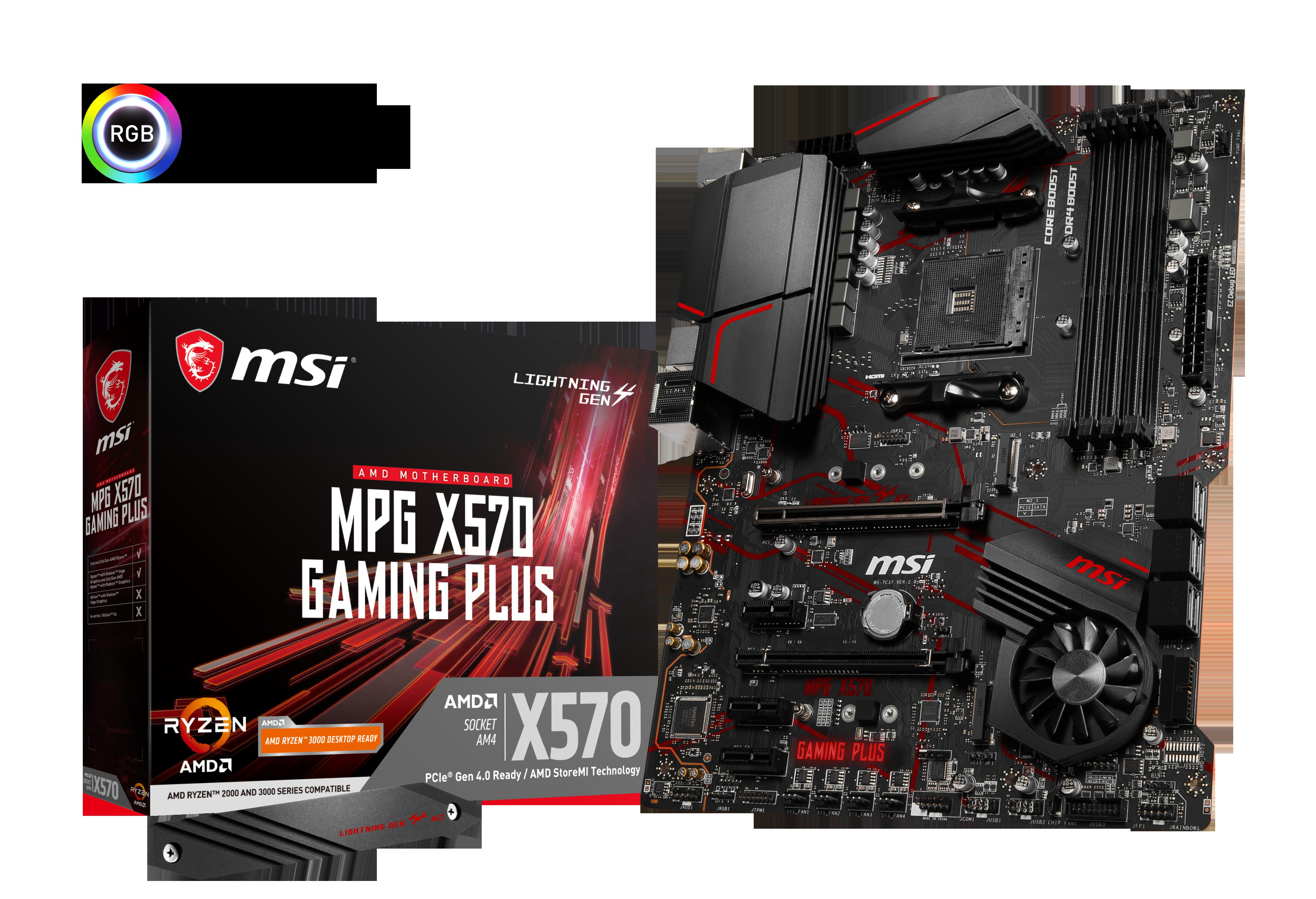 MSI MPG X570 Gaming Plus Mainboard Schwarz