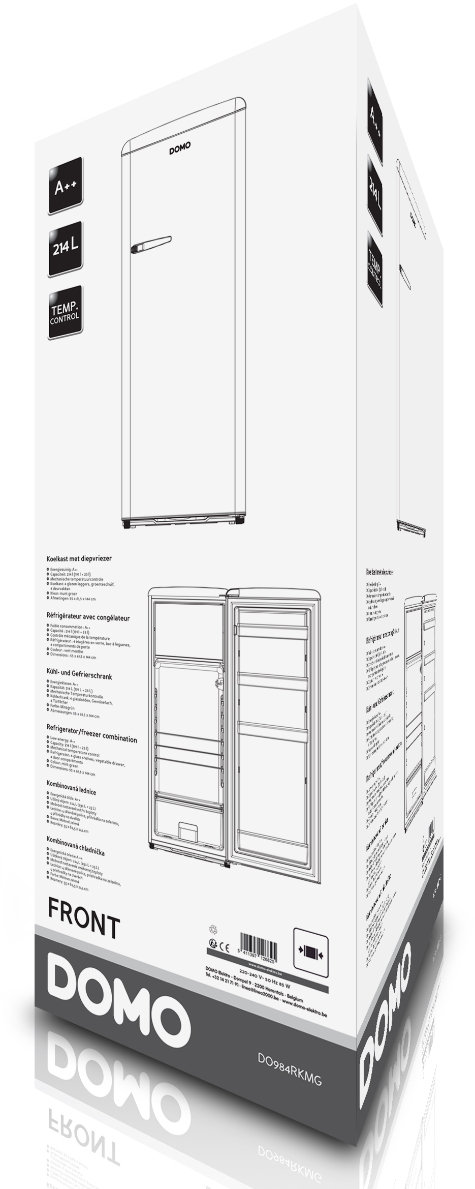 DOMO Koelkast kastmodel E (DO984RKMG)