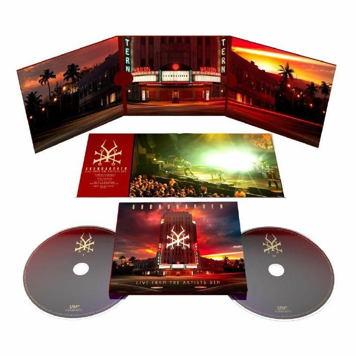 Coffret CD Soundgarden avec pochette d'un lieu au coucher du soleil et deux CD.