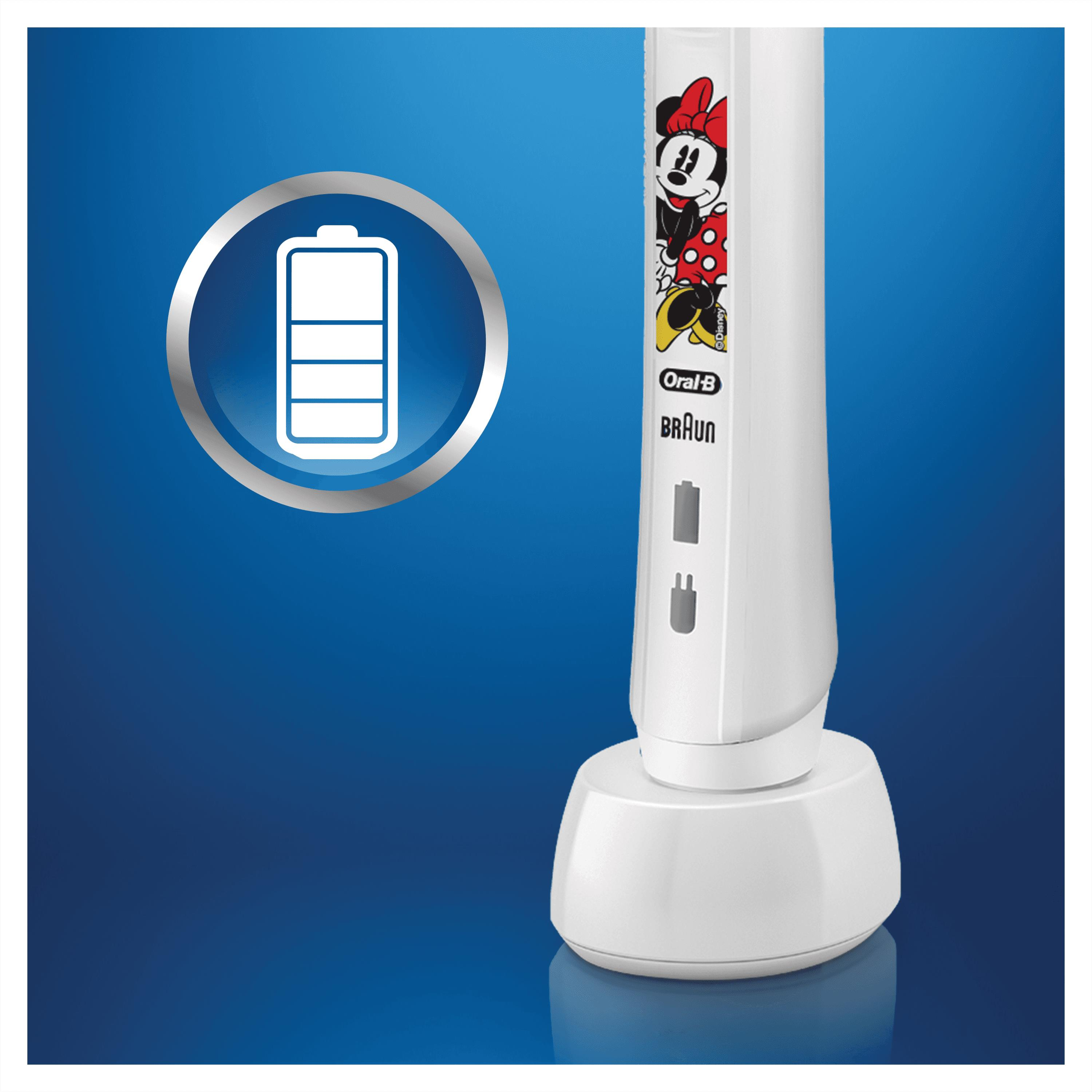 ORAL-B Elektrische Zahnbürste Junior Minnie Mouse Kinderzahnbürste Weiß