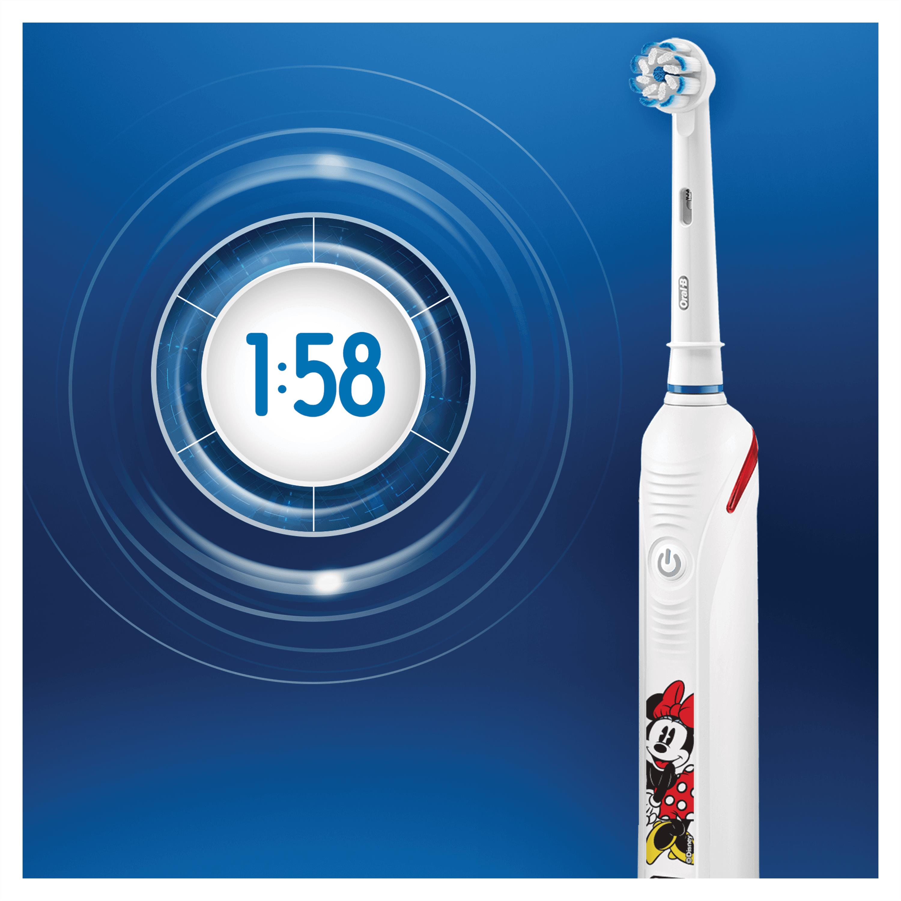 ORAL-B Elektrische Zahnbürste Junior Minnie Mouse Kinderzahnbürste Weiß