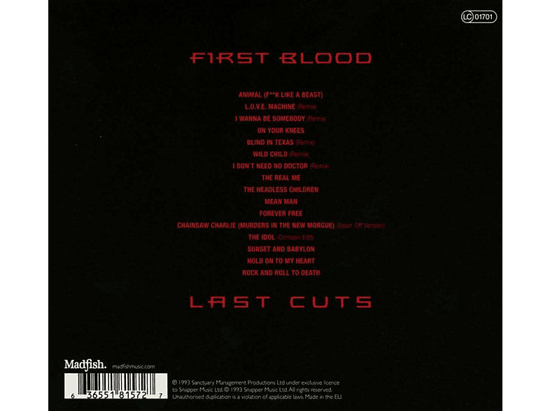 Thumbnail - W.A.S.P. - First Blood Last Cuts (CD)