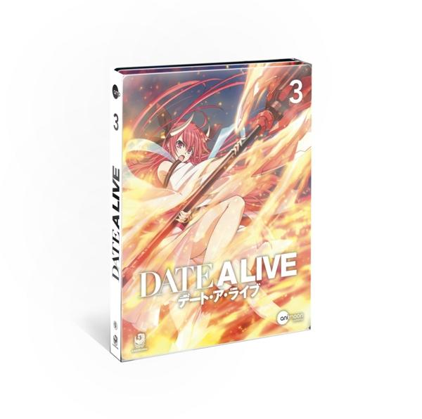 Anime DVD-Box-Set 'Date Alive' mit einer weiblichen Figur in einem feurigen Hintergrund.