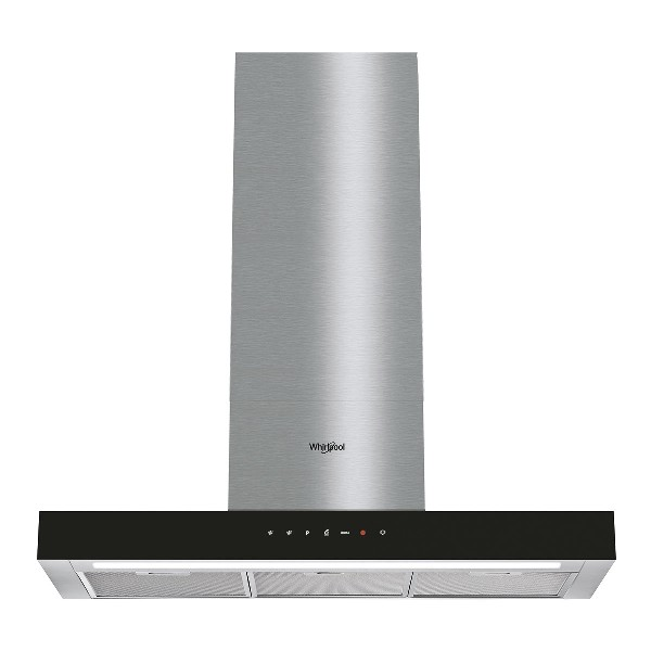 Campana - Whirlpool WHBS 92F LT K, Decorativa, 464 m³/h, 2 velocidades, 62 dB, 90 cm, A, Inox