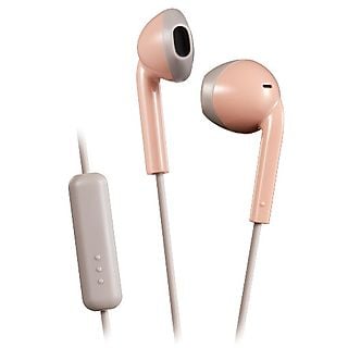 Auriculares de botón - JVC HA-F19M, De botón, Con cable, Micrófono, Control volumen, Rosa