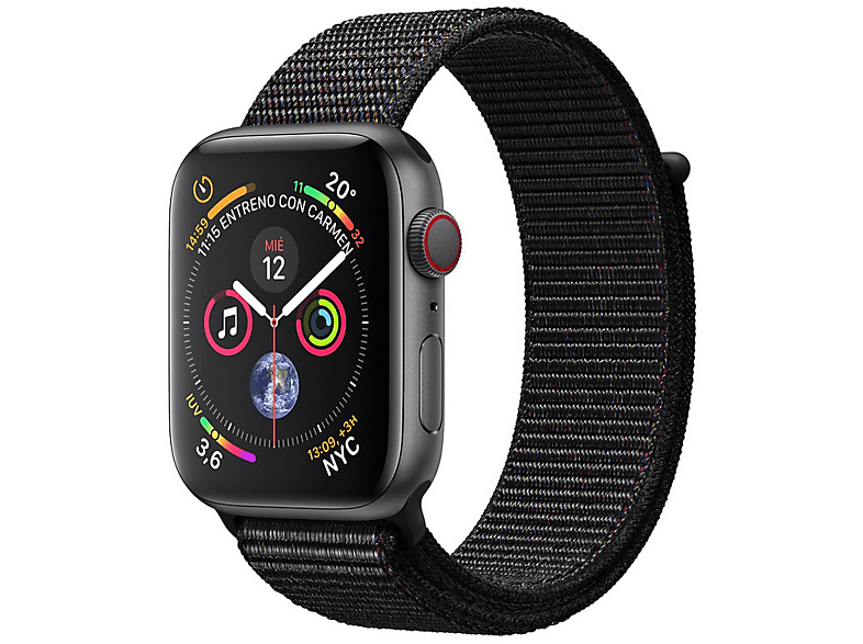 Apple Watch Series 4 gps cellular 40mm gris espacial con correa loop negra space grey aluminium caja deportiva 40 en y