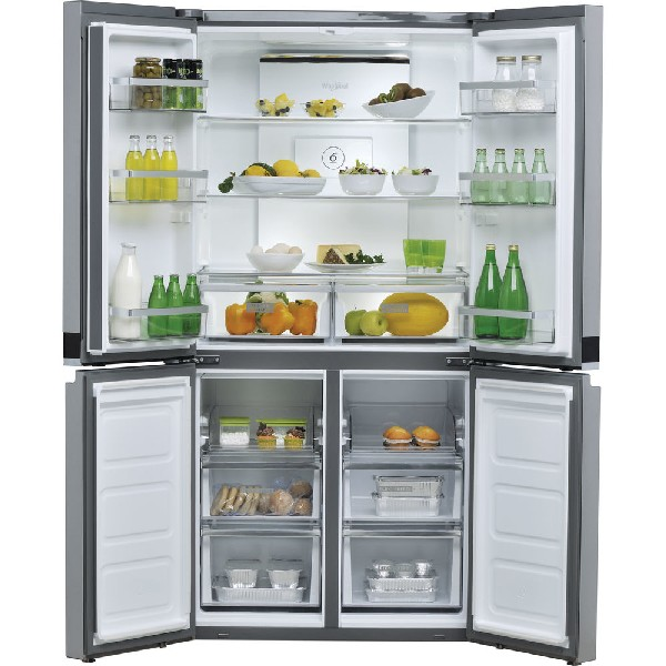Frigorífico americano - Whirlpool WQ9 B2L, 591 L, Total No Frost, Independiente, Congelador Flexi Freeze, Inox