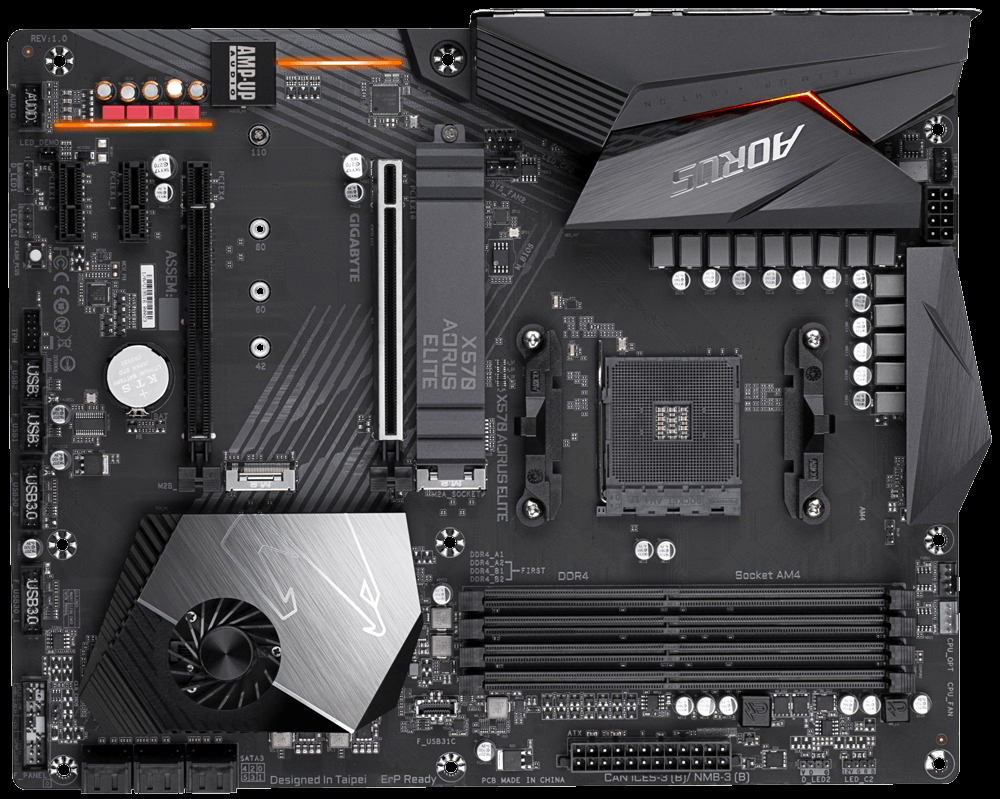 GIGABYTE X570  Aorus Elite Mainboard Schwarz