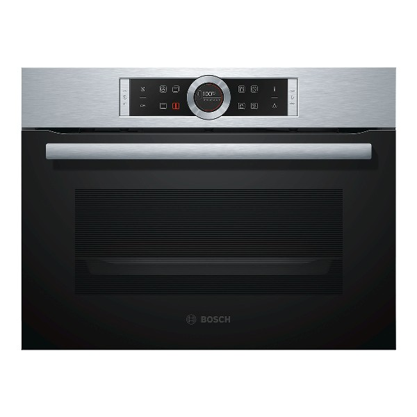 Horno Compacto Bosch serie 8 cbg633ns3 47 litros gourmet 10 recetas almacenadas capacidad programas reloj encastrable negro multifuncion acero inoxidable 47l 59.4