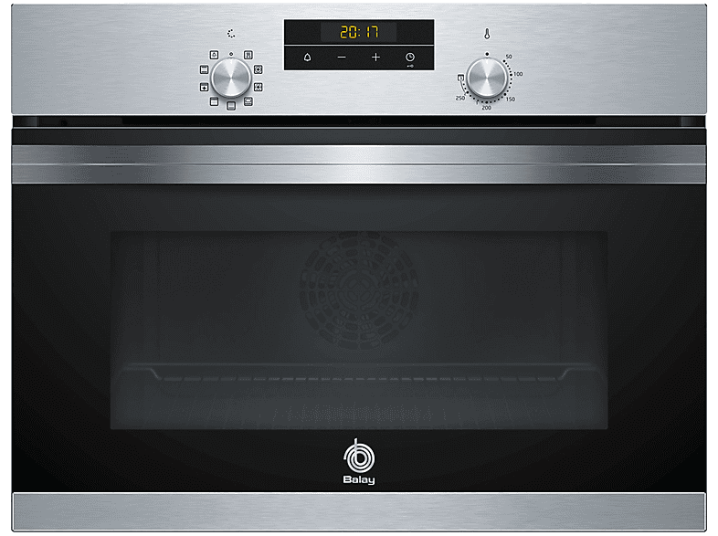 Horno - Balay 3CB4030X0, Multifunción (7), 47 L, Grill total, Aire caliente 3D, Clase A, Negro