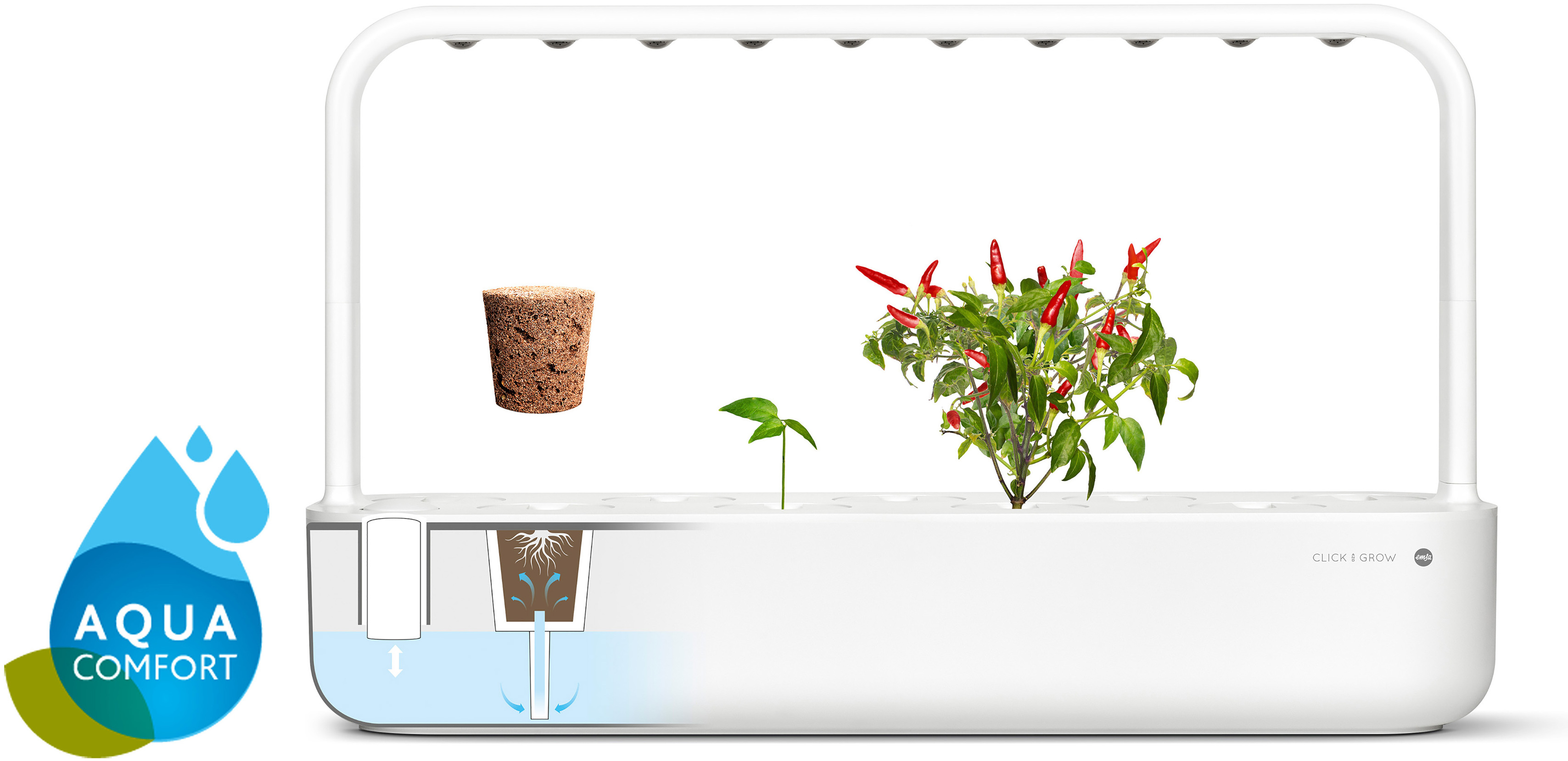 EMSA M5261900 Click & Grow Smart Garden 9 Kräutertopf Weiß