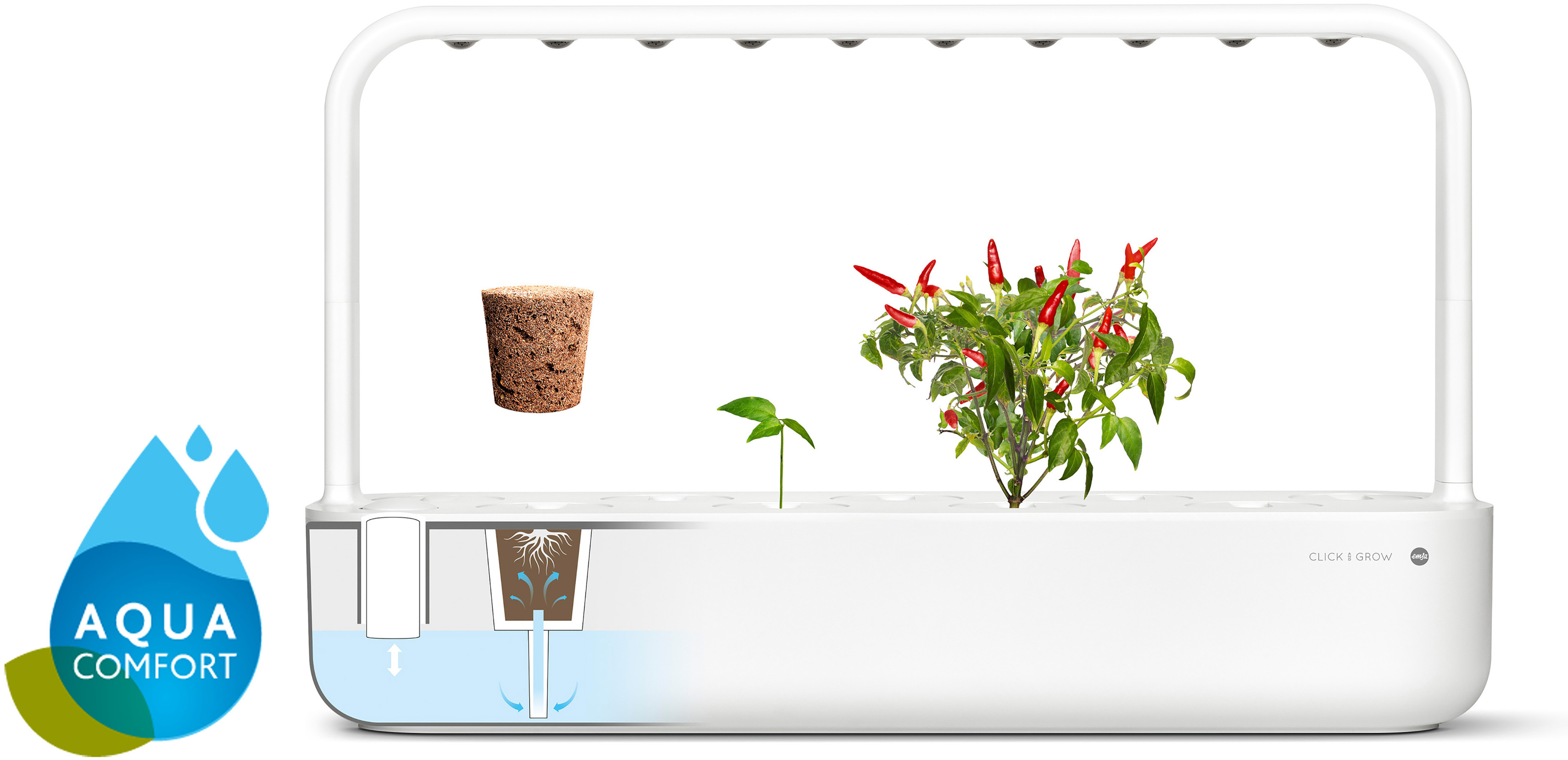 EMSA M5262000 Click & Grow Smart Garden 9 Kräutertopf Grau