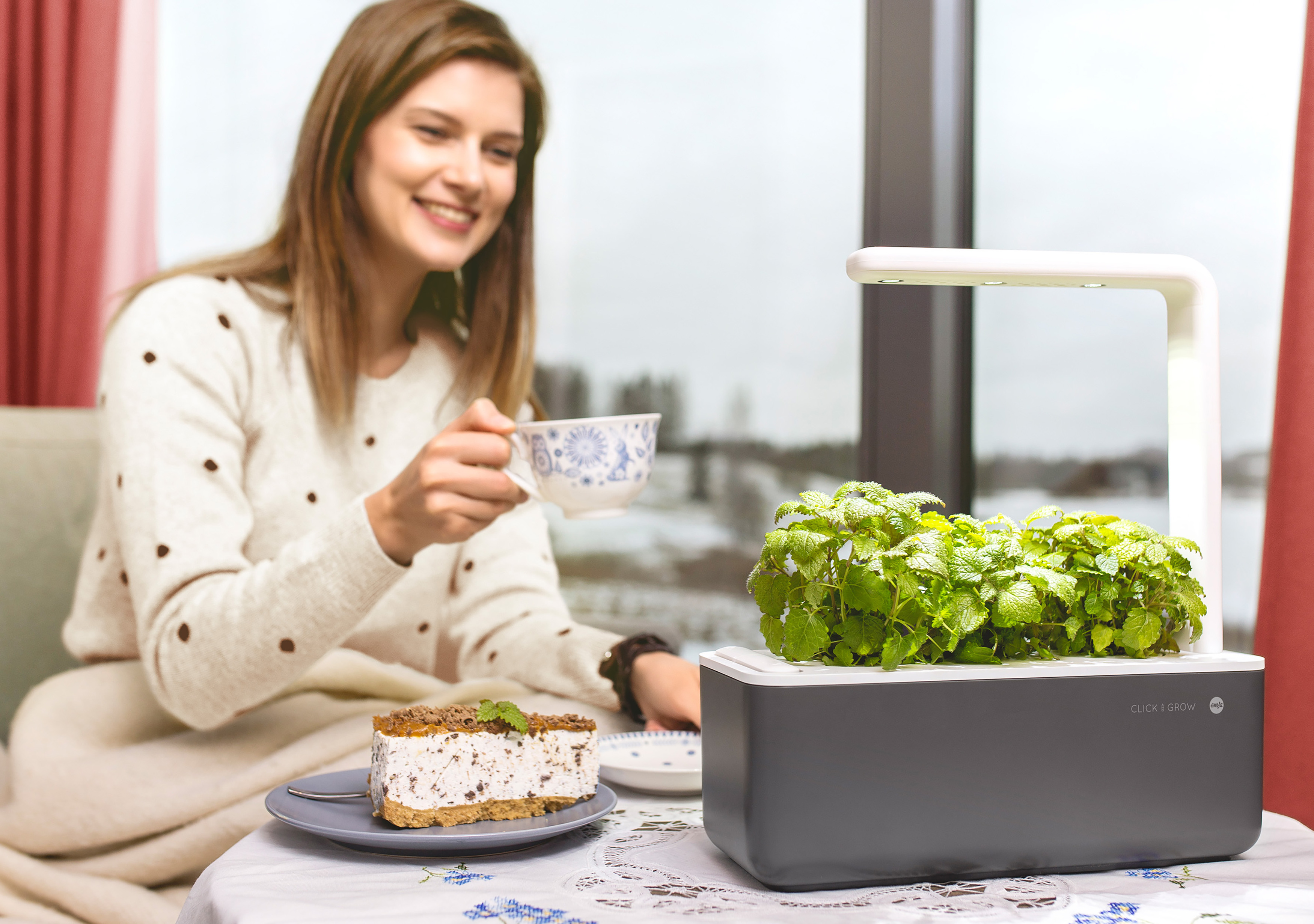 EMSA M5261800 Click & Grow Smart Garden 3 Kräutertopf Grau