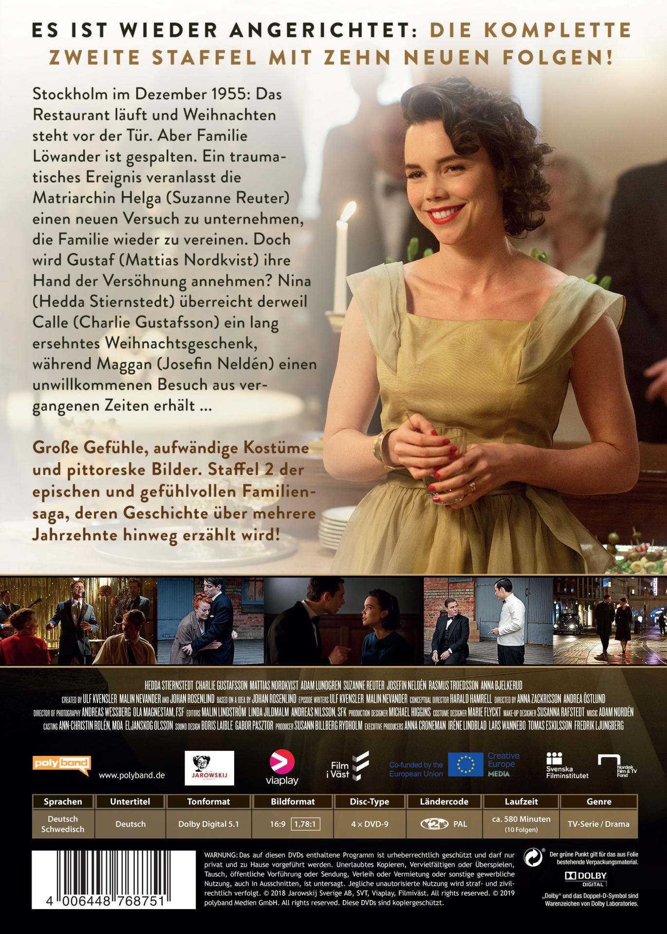 DVD-Cover für eine Show mit einer Frau in einem Kleid, Text auf Deutsch.