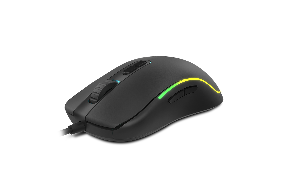 Ratón gaming - Ozone Neon X20 Pro RGB, Óptico, 6 niveles DPI ajustables (500 - 10000), Cable