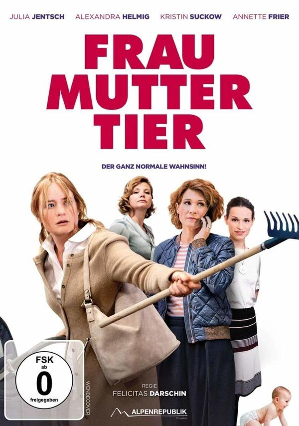 DVD-Cover des Films 'Frau Mutter Tier' mit vier Frauen.