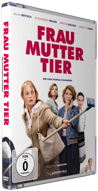 DVD-Hülle mit einer besorgten Frau, mit anderen Frauen und einem Baby.