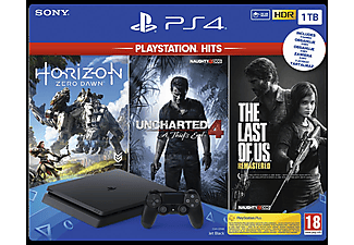 SONY PlayStation 4 Slim 1TB + Horizon: Zero Dawn, Uncharted 4, The Last of Us (Remastered)