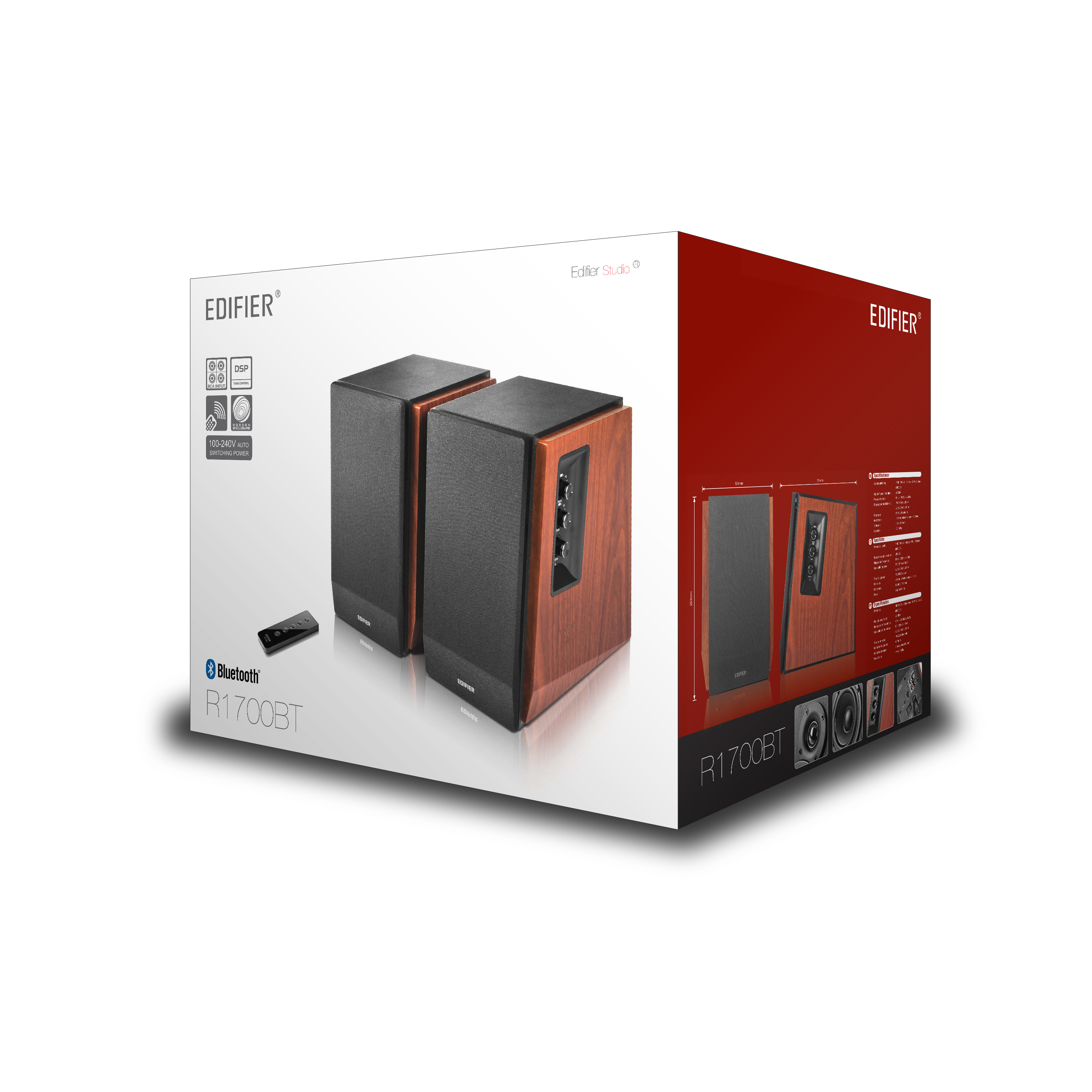 Roter Kühler mit Griff und Bildern seiner Funktionen.