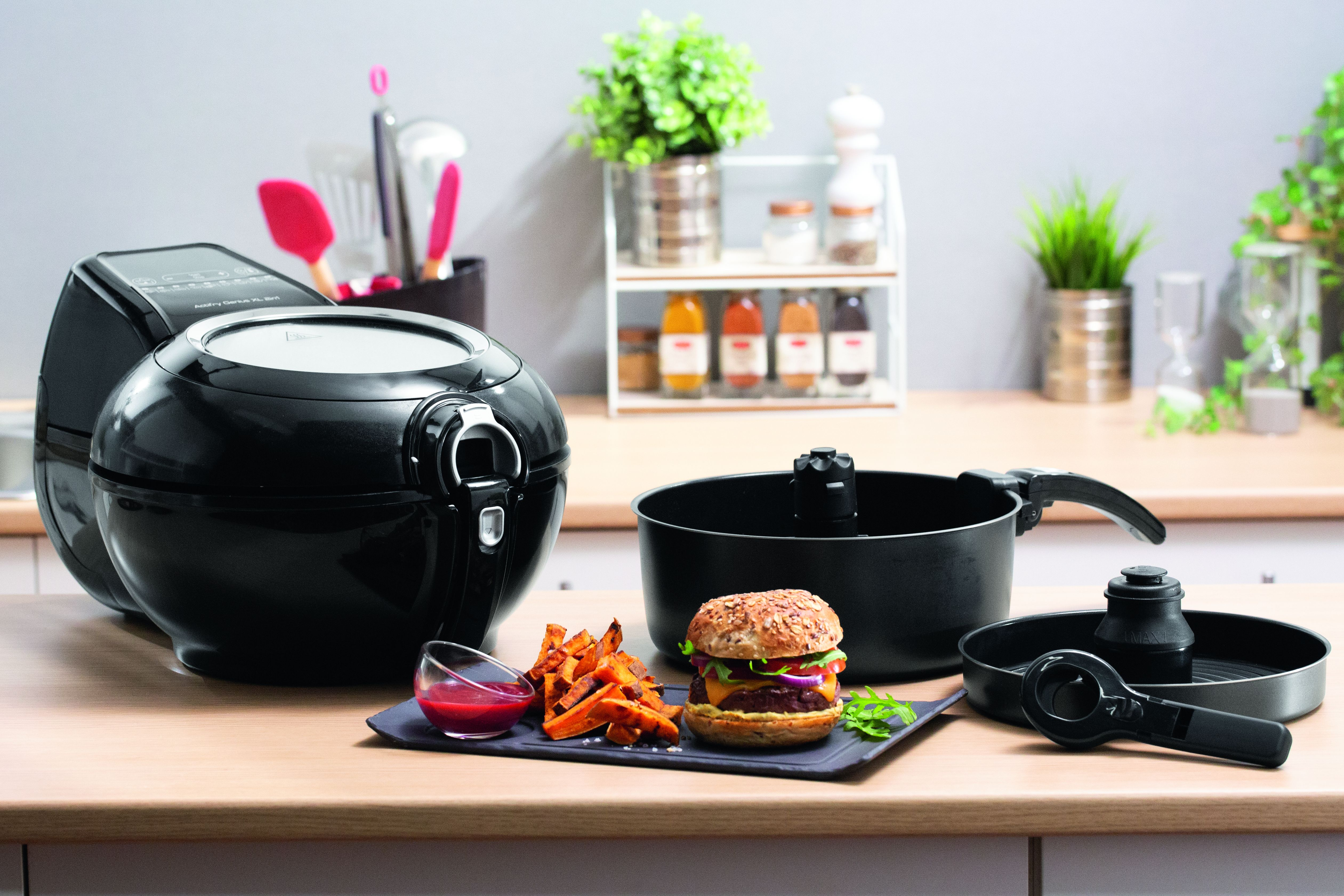 TEFAL Acti Fry Genius XL 2in1 9708 Heißluftfritteuse (1,7 kg, 1500 Watt, Schwarz)