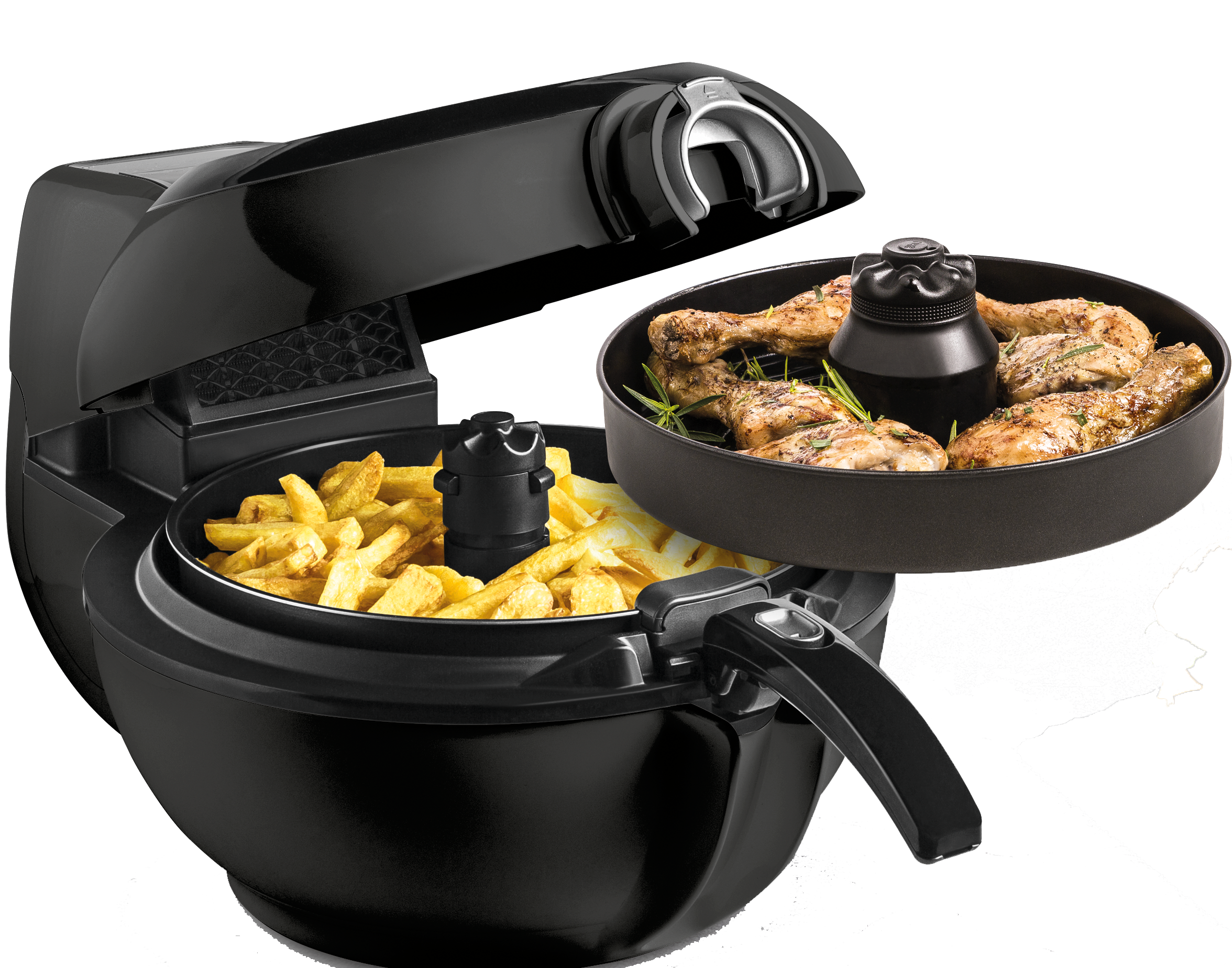 TEFAL Acti Fry Genius XL 2in1 9708 Heißluftfritteuse (1,7 kg, 1500 Watt, Schwarz)