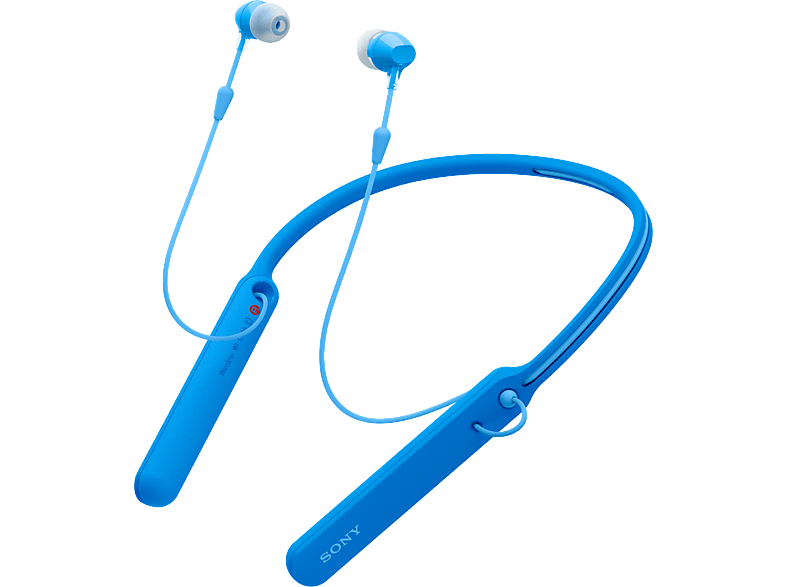 SONY WI-C 400, Neckband Kopfhörer Bluetooth Blau