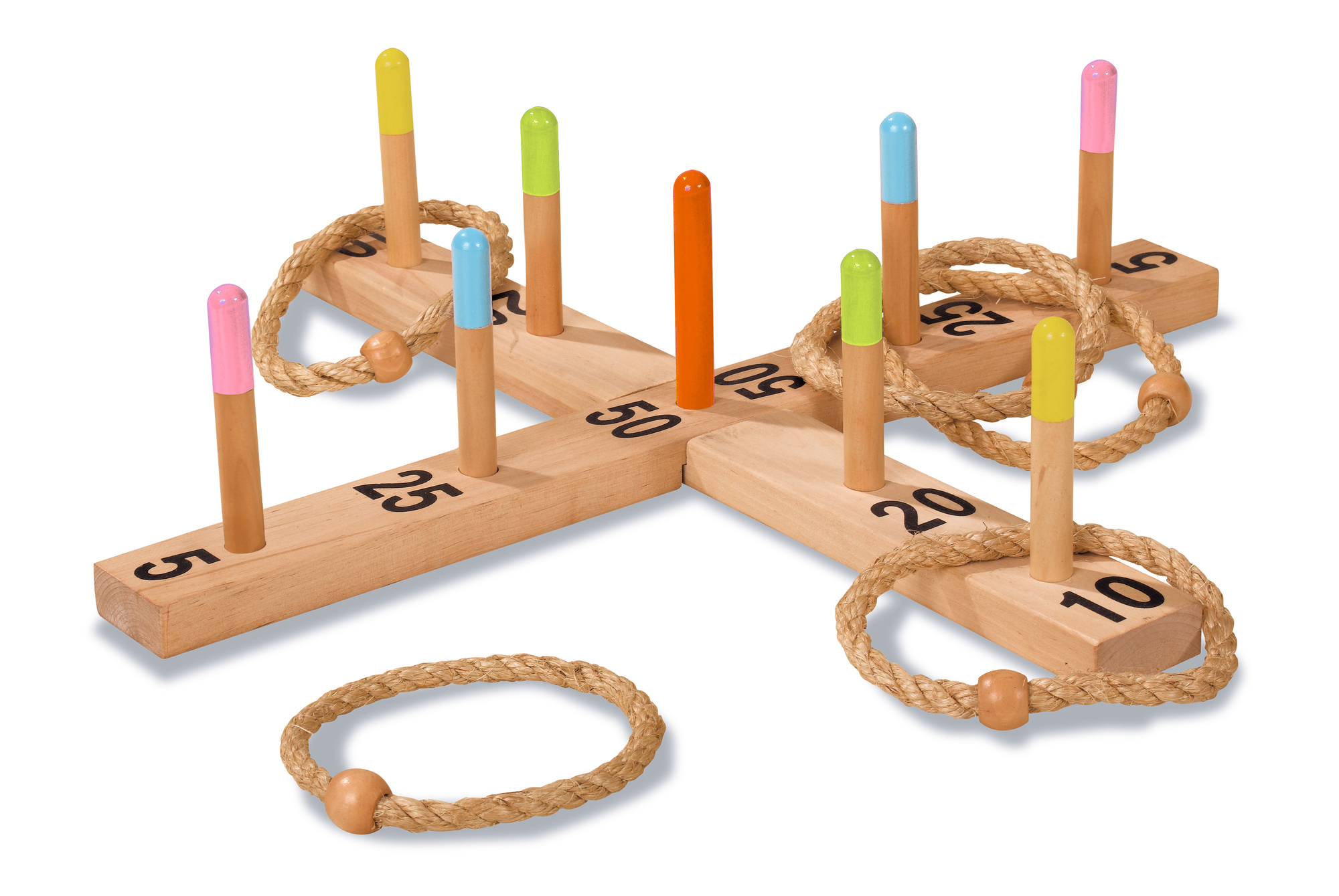 EICHHORN Ringwurfspiel Spielset Naturfarben/Mehrfarbig