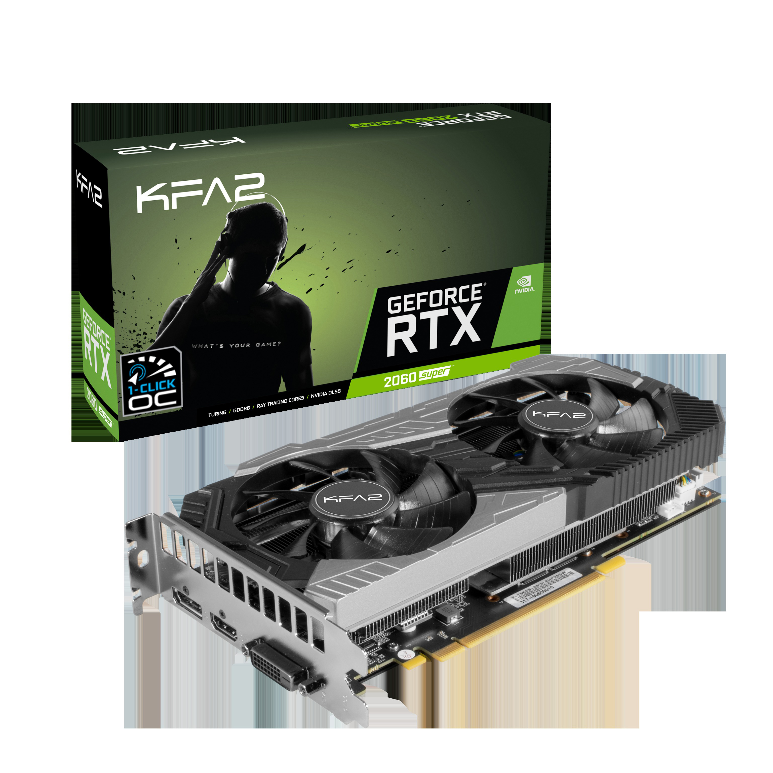 KFA2 GeForce® RTX 2060 SUPER™ 1-Click OC 8GB (26ISL6HP39SK) (NVIDIA, Grafikkarte)