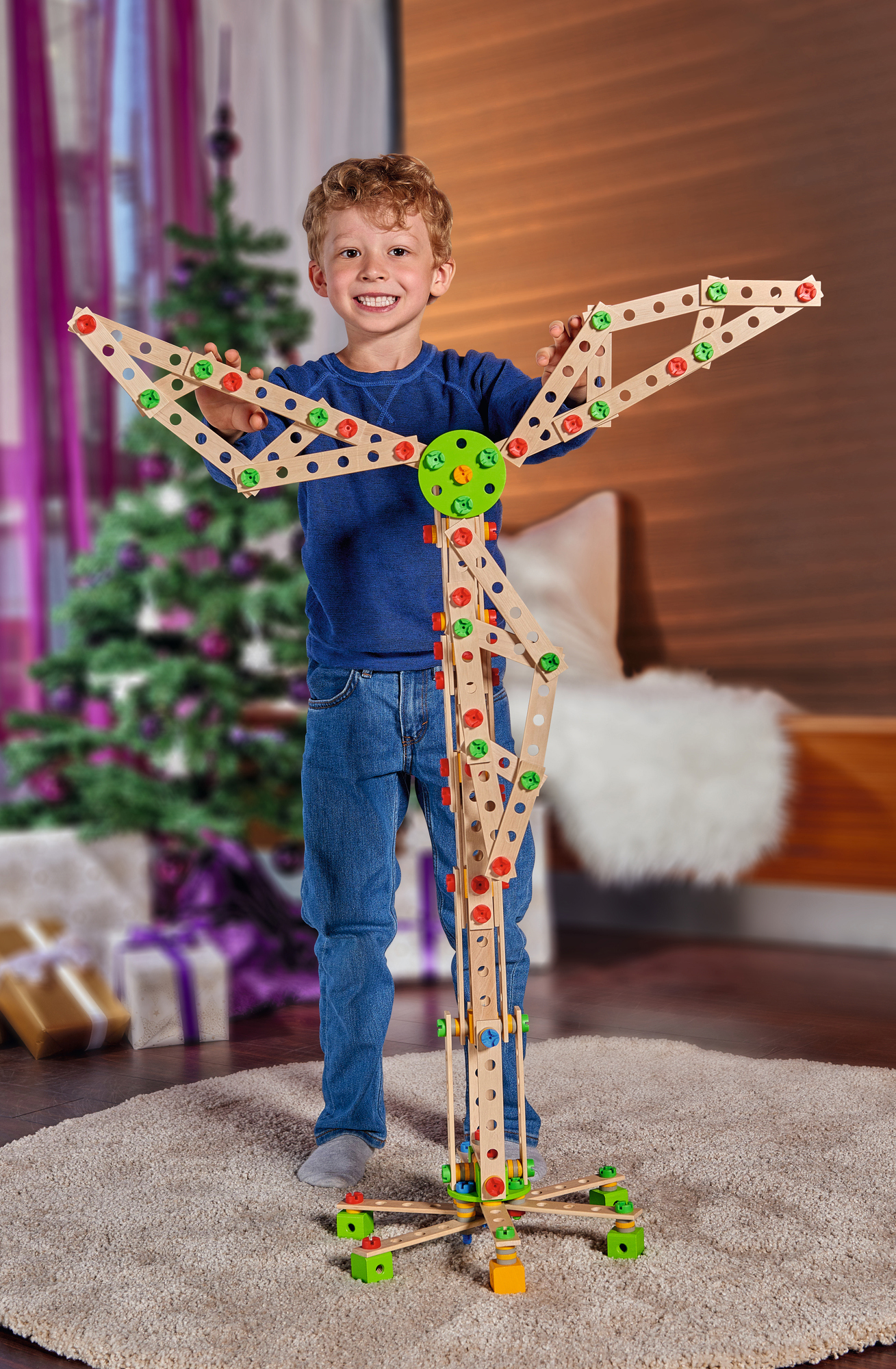 EICHHORN Windrad Konstruktionsspielzeug, Naturfarben/Mehrfarbig