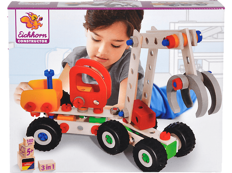 EICHHORN Harvester Konstruktionsspielzeug, Naturfarben/Mehrfarbig | Lernspiele für Kleinkinder