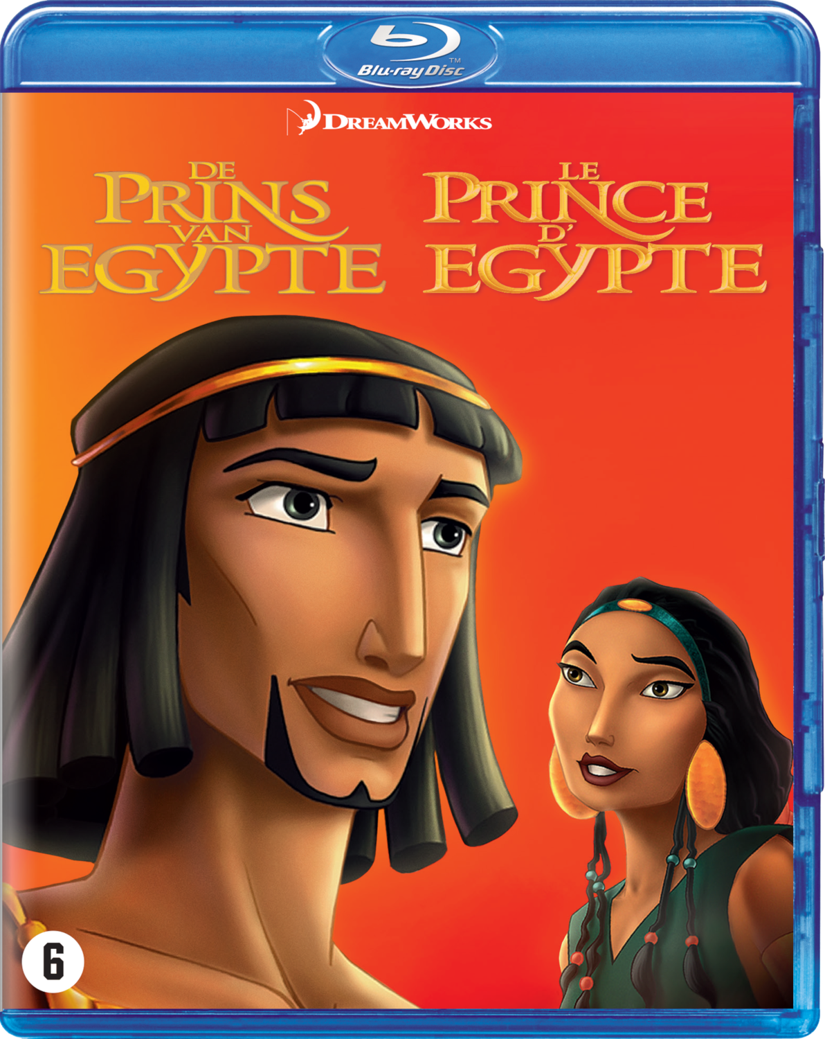 Blu-ray-hoes van de animatiefilm 'The Prince of Egypt', met twee personages.