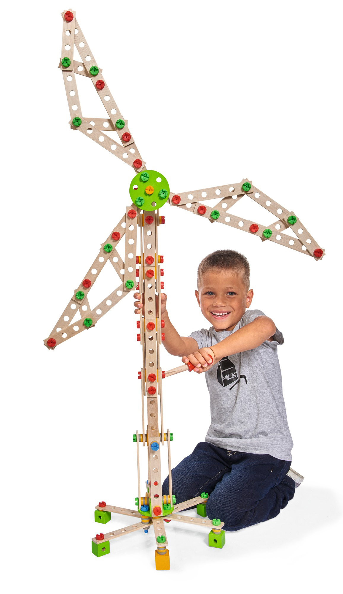 EICHHORN Windrad Konstruktionsspielzeug, Naturfarben/Mehrfarbig