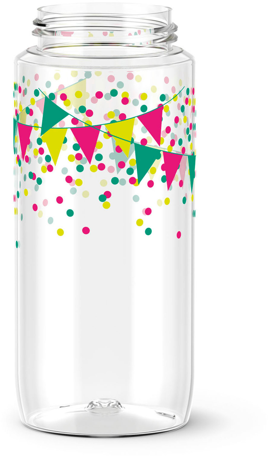 EMSA Trinkflasche Tritan Party Transparent/Grün/Pink Drink2Go F3030600