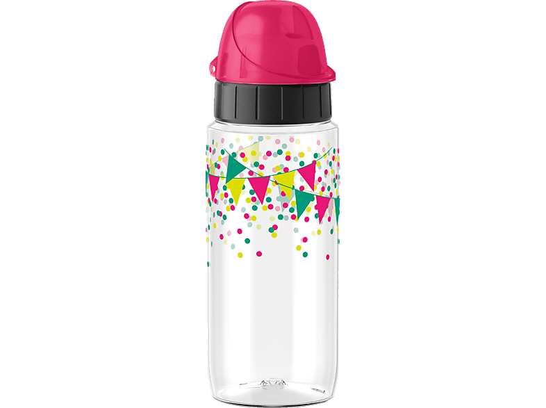 EMSA Trinkflasche Tritan Party Transparent/Grün/Pink Drink2Go F3030600