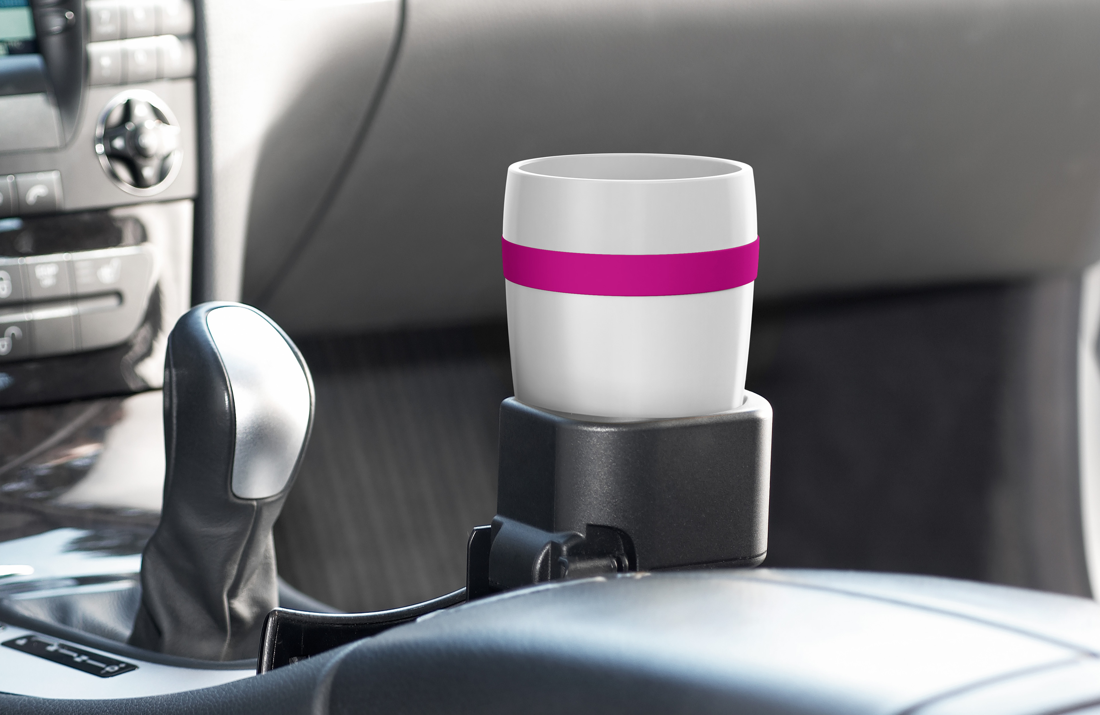 EMSA N2060400 Travel Cup Ceramics Thermobecher Weiß/Himbeer