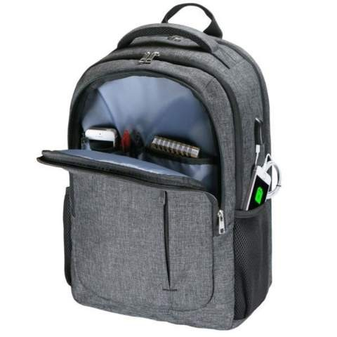 Mochila para portátil de 15.6" - E-Vitta Power, 3 departamentos, Conector USB, Gris