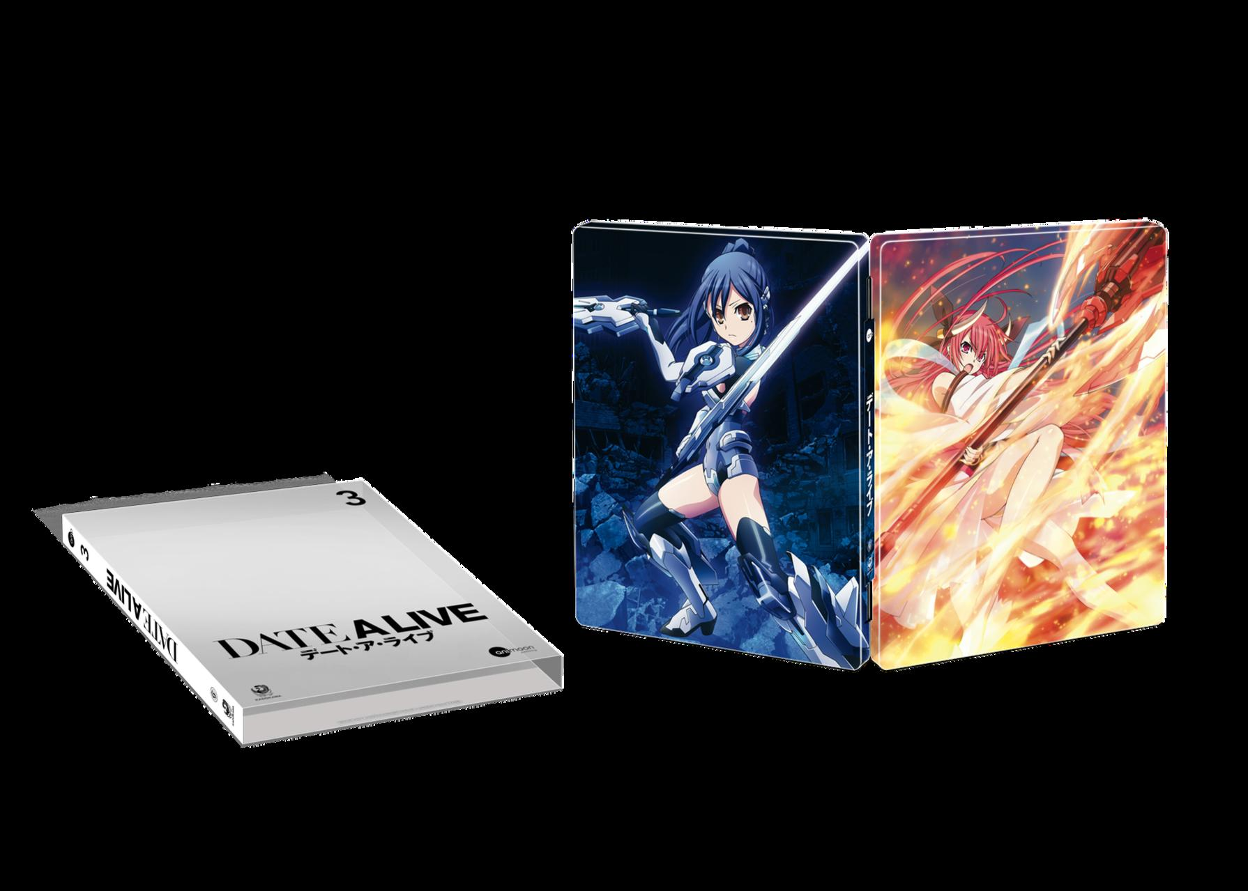 Anime DVD-Box-Set mit Bildern von Charakteren, vor schwarzem Hintergrund.