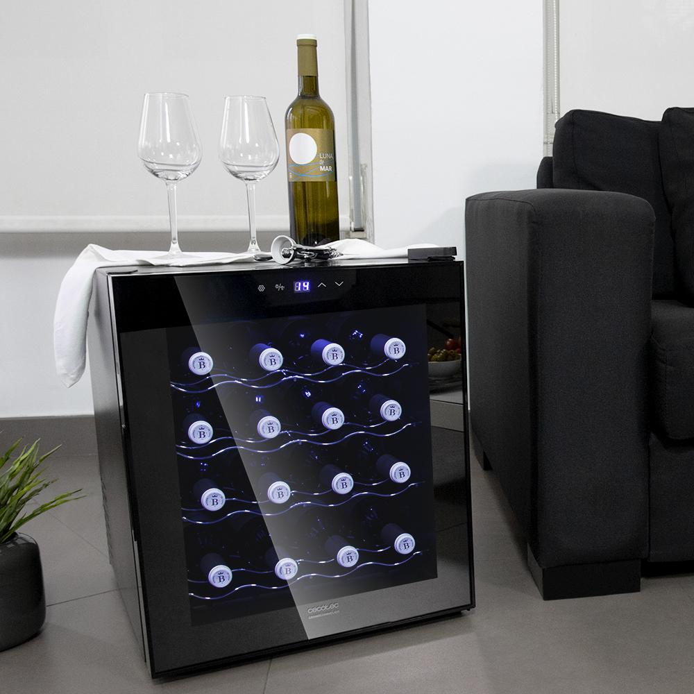 Vinoteca - Cecotec Grand Sommelier 1600 SilenceCrystal, 16 Botellas, 48 L, B